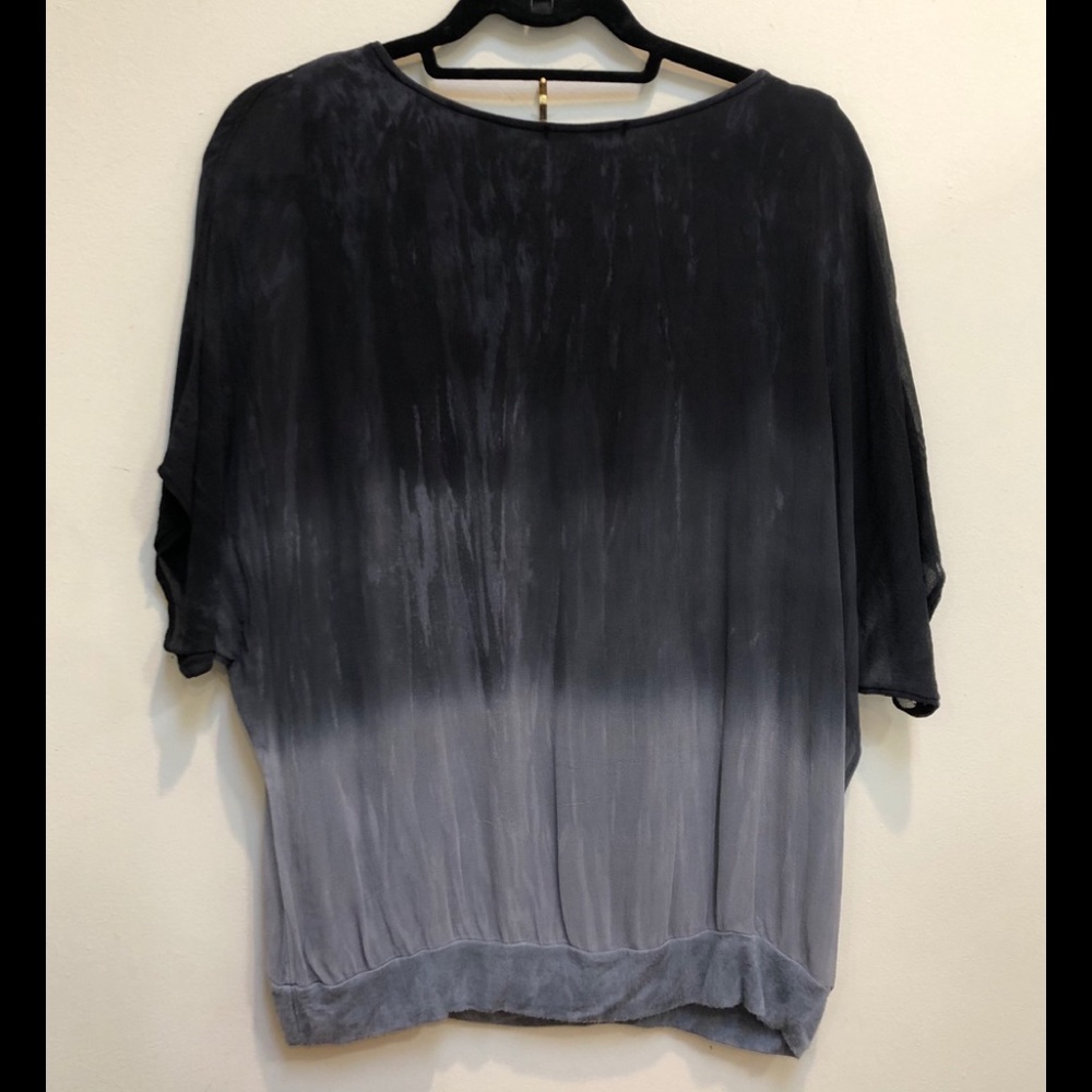 Red Haute Gray Silk Top